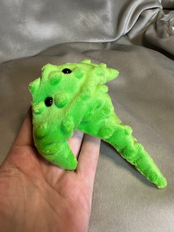 Handmade Sensory Stingray, Velvety Poppet Green, Super Soft, Palm Size