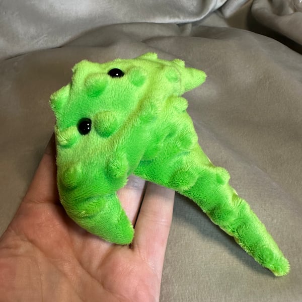 Handmade Sensory Stingray, Velvety Poppet Green, Super Soft, Palm Size