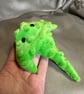 Handmade Sensory Stingray, Velvety Poppet Green, Super Soft, Palm Size