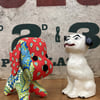 Bobbo Doggo the Vintage Fabric Pup (red & green) 
