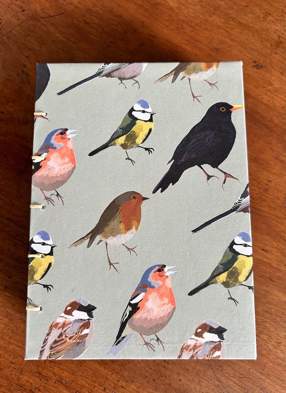 Birds, Coptic bound sketchbook, sketchbook, notebook, hand bound book, book, bir