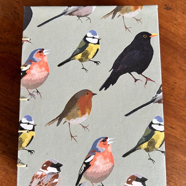 Birds, Coptic bound sketchbook, sketchbook, notebook, hand bound book, book, bir