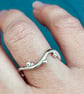 Silver Bubbles Ring, silver wave ring, stack ring, freeform ring, wave ring,  - Image 1