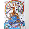 Limited edition rainbow earth giclée, A3, colourful illustration