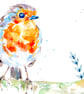 The Faithful Robin watercolour print, bird painting, ink drawing - Image 4