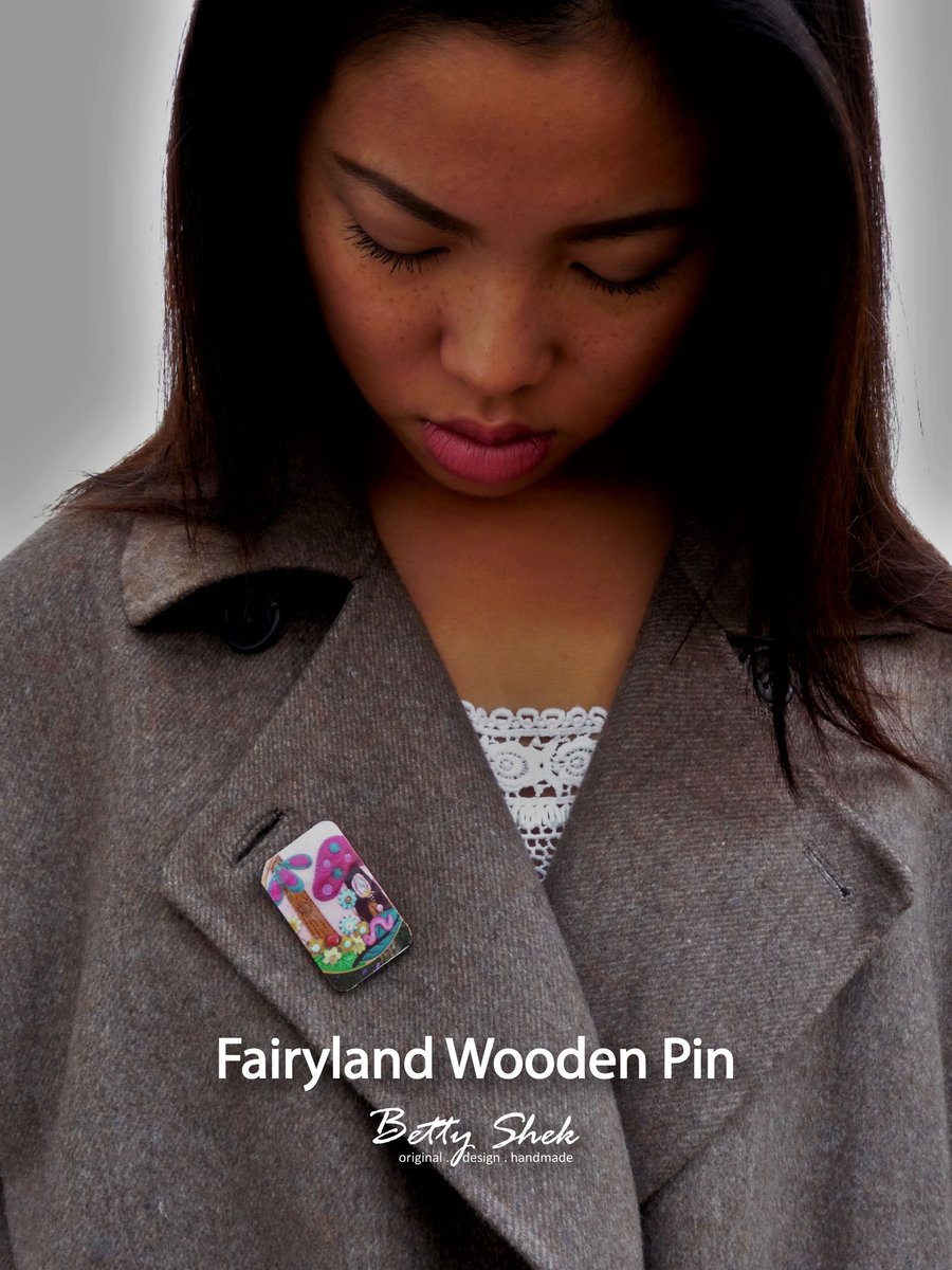  FB140  Limited Edition Wood Brooch