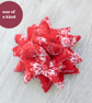 Red and White Fabric Christmas Tree Table Decoration with Snowflake design - Image 7