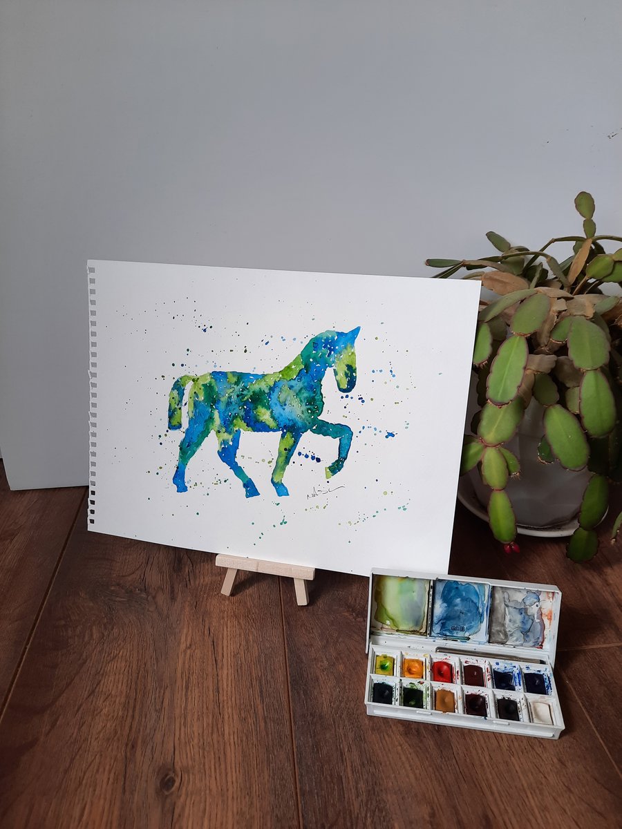 Original Horse Watercolour Painting.