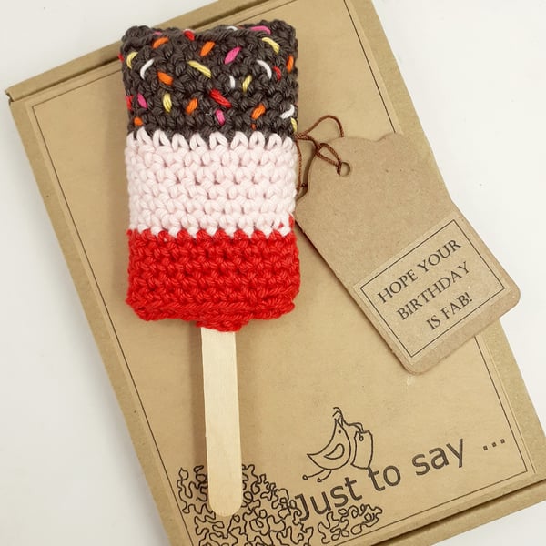Crochet Fab Lolly  - Alternative to a Greetings Card 