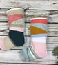 Handmade Christmas Stocking- patchwork punch hook! Cream, green and pink colour  - Image 5