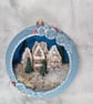 Handmade Christmas Bauble - Winter Village Scene with LED Lights.(B) - Image 4