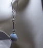 Blue Sky Sterling Silver Earrings featuring Hexagonal blue Opals - Image 3