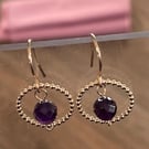 Amethyst and gold filled earrings.