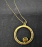 Ethiopian Rainbow Opal Gold On 925 Sterling Silver Circle Pendant Necklace  - Image 7