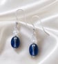 Sterling Silver Kyanite & Clear Quartz Drop Earrings – Blue Gemstone Jewellery