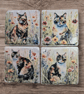 Tabby Cat Decoupaged Slate Coasters Set of 4