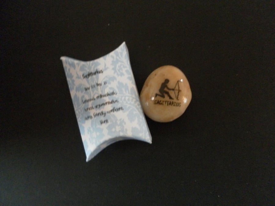 Sagittarius zodiac printed wish pebble