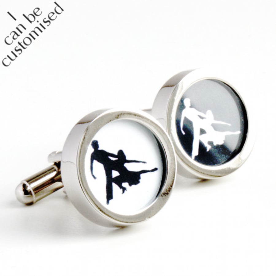 Salsa Cufflinks for Dancing Fans - Colour can be Customised