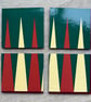 Backgammon Boardgame Coasters - Rectangles - Upcycled from Real Board - Image 1