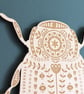 Large Wood Wooden Folk Art Beetle Wall Hanging  - Image 2