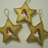 Robin Christmas Decorations Star Shaped