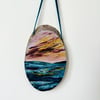 Original Seascape Hanging Wooden Log Slice - 'Magic'