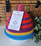 Colourful Pure Aran Cotton Baby Beanie Hat 0-3 months size  - Image 3