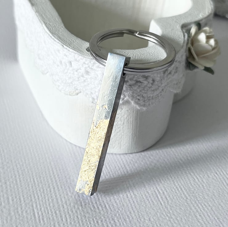 Mens Rustic Stainless Steel Bar Keyring, Mens g... Folksy