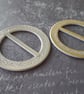 2" 50mm Silver and Gold Round VINTAGE Slide Buckle. Please read full description - Image 2