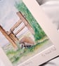 Watercolour print of a Southdowns Sussex Hedgehog - Image 4