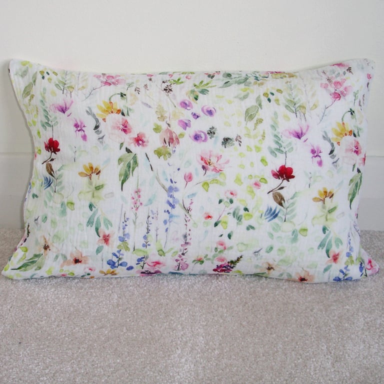 Muslin Tempur Travel Pillow Cover Floral 16" x 10" SMALL 100% Cotton Gauze