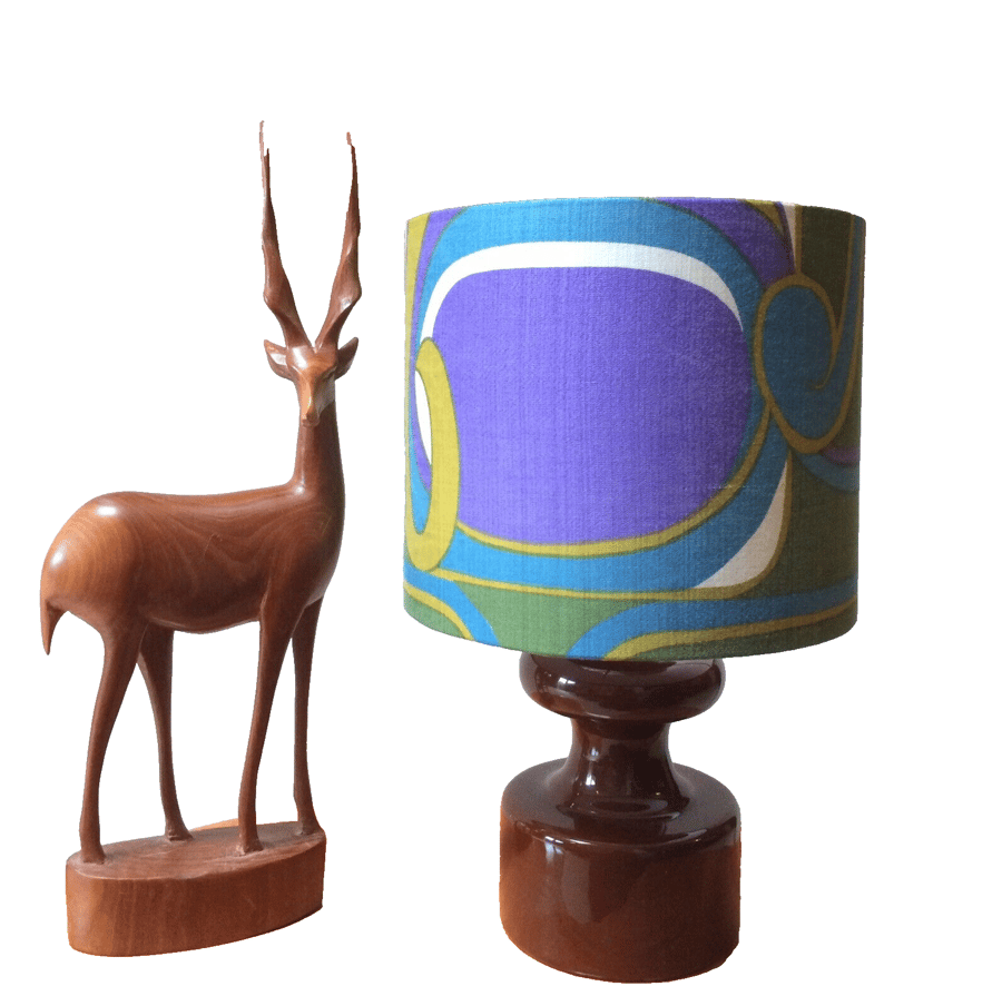 MOD OP ART Space Age Purple Green 60s 70s Vintage fabric Lampshade option