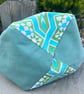 Dumpling drawstring bag -  vintage Sanderson Mandala and gingham  - Image 4