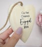 Our First Christmas Engaged 2026 Wooden Heart Engagement Christmas Ornament - Image 3