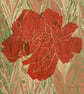 Original Lino Print of Stylised Peony Shimane Chojuraku - Image 3