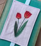 Pink Elasticated Bookmark with Embroidered Tulips - Image 5