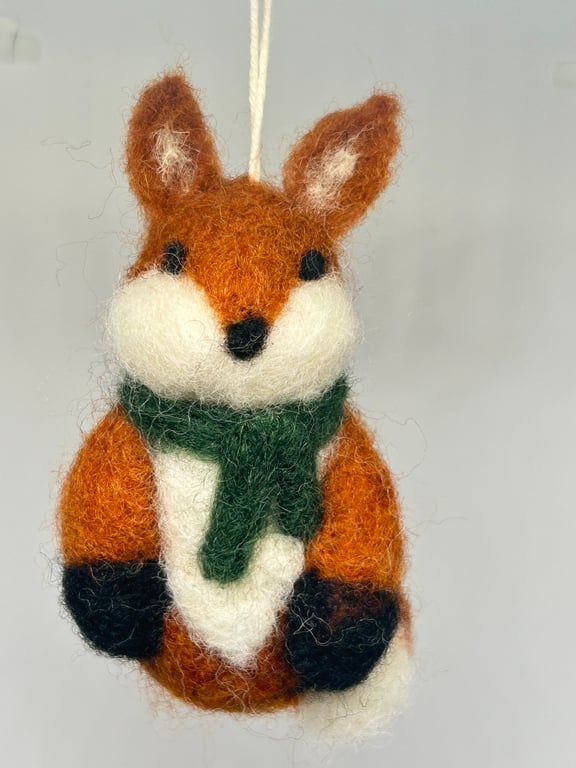Needle Felted Reindeer Christmas Decoration Handmade Hanging Ornament