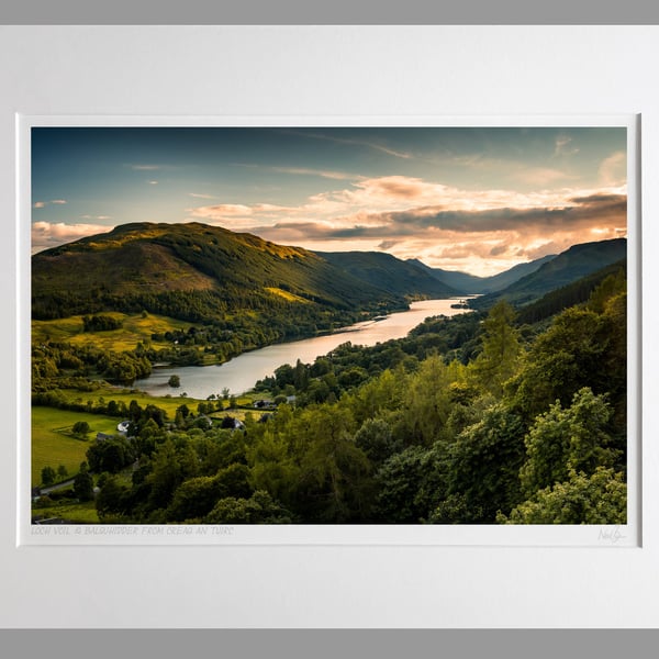 Loch Voil, Doine & Balquhidder frm Creag an Tuirc - A3 (50x40cm) Unframed Print