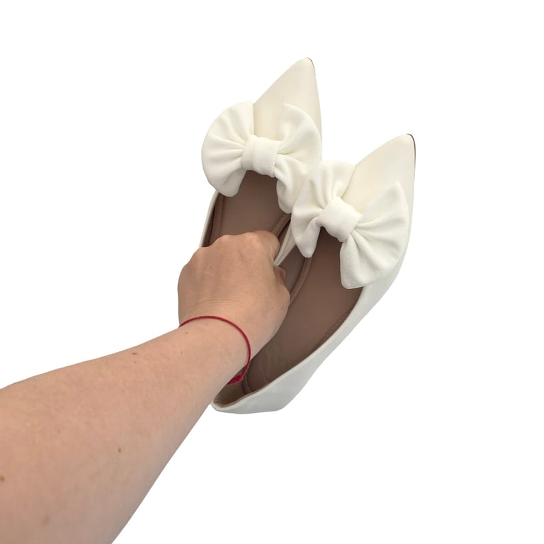 White Bridal Shoe Decor Bows Charms Wedding Bow Shoe Clips for Bride
