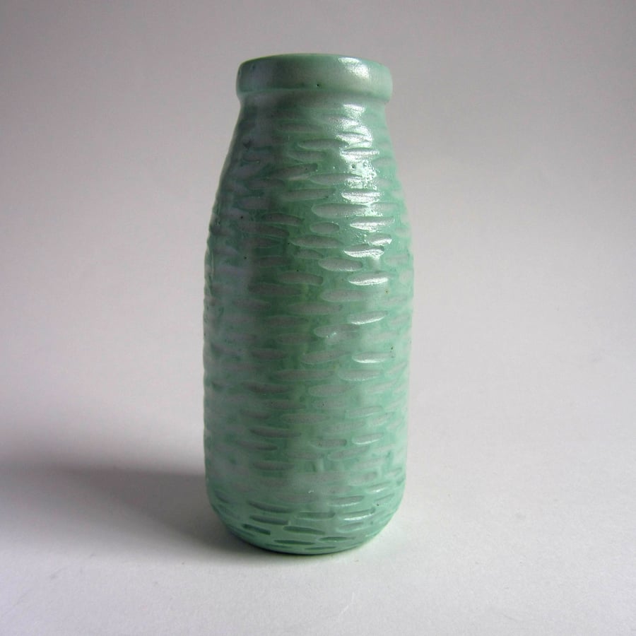 Green Milk Bottle Vase - Super Seconds Festival