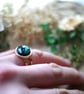 Abolone Shell and Resin Stainless Steel Adjustable Gold Ring