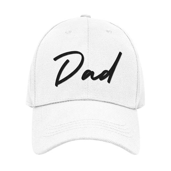 Dad Fathers day Cap present plain script text DAD Cap