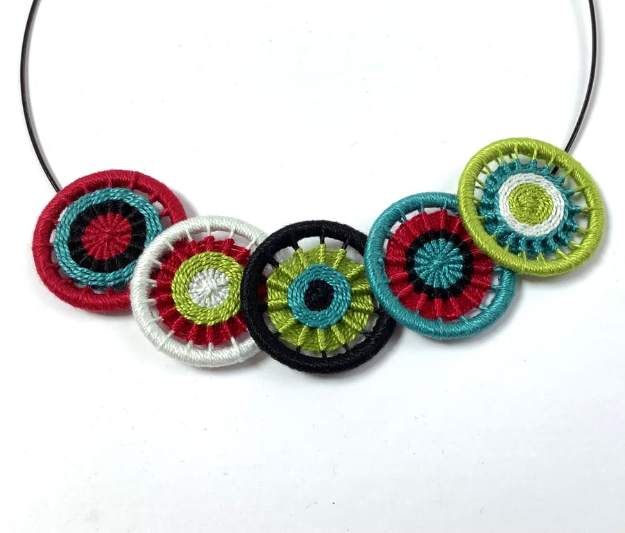 Bright Textile Dorset Button Necklace