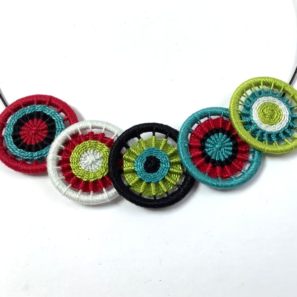 Bright Textile Dorset Button Necklace