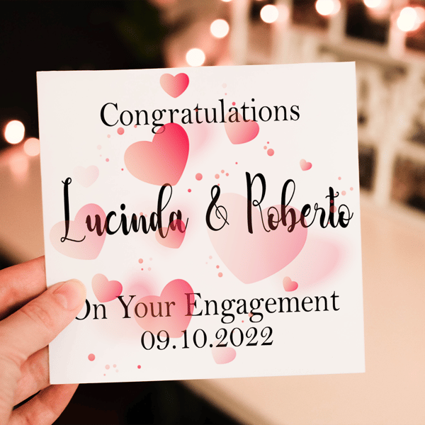 Congratulations Engagement Card, Personalised Card for Engagement