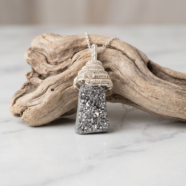 Wire Work Druzy Necklace