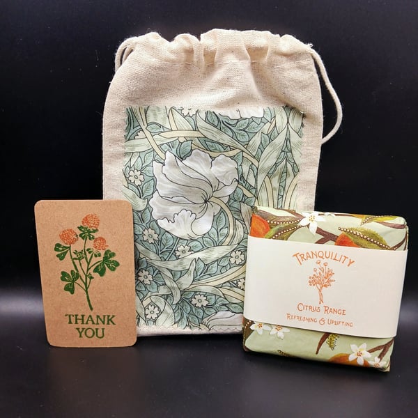Citrus Blossom Botanical Wax Melts Thank You Gift & William Morris Bag