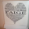 Personalised 18th 21st birthday typography plaque sign