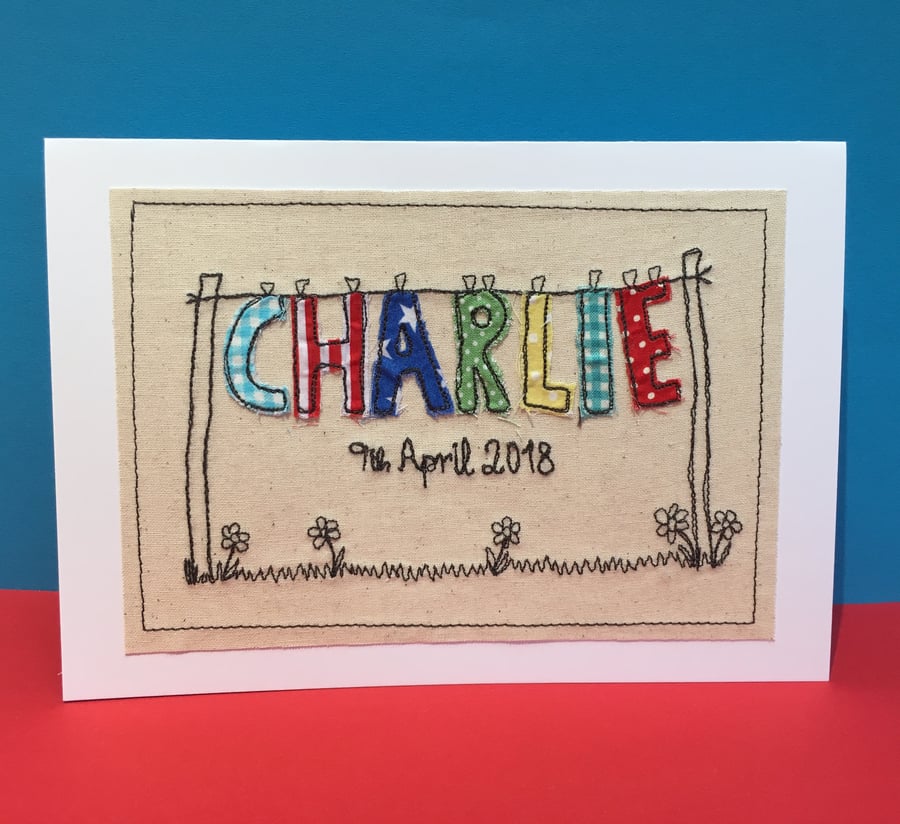 Large Personalised New Baby Card