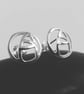 Recycled Sterling Silver Rose Deco Stud Earrings - Image 4